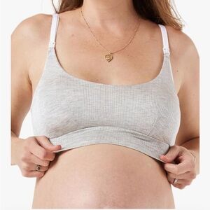 NWT Bodily Everything Nursing Bra Gray Sz Large
